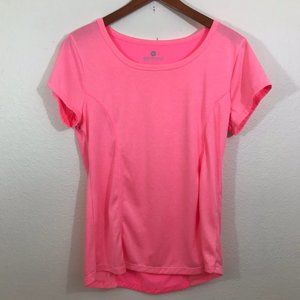Women Large L 90 Degree Short Sleeve Gym Running Athletic Work Out T-Shirt Pink